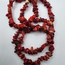 Red Coral Chip Bracelet - Natural Stone Jewelry