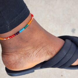 Rainbow Beaded Anklet