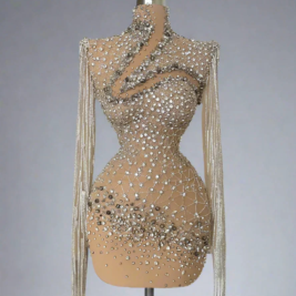 Beaded Crystal Dress - Luxury Evening Gown | Prima Dons Donnas Designer