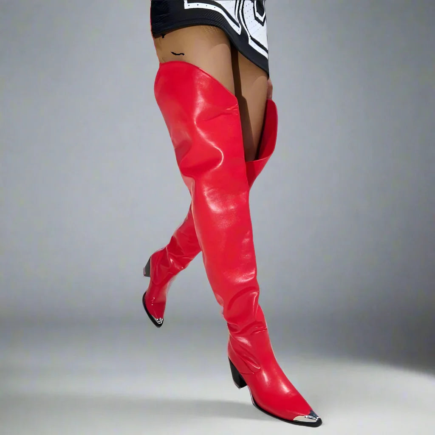 Cowboy Crotch Boots – Custom Thigh High Boots With Adjustable Metal Heel