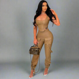 Cargo Metallic Jogging Set- Prima Dons and Donnas