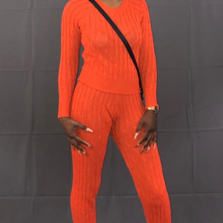 Comfy Sweater Set-Orange/Peach Soda