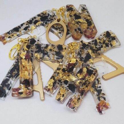 Energy protection tourmaline resin gun with Initial