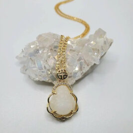 Buddha necklace white Jade