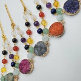 Druzy adjustable gemstone bracelet