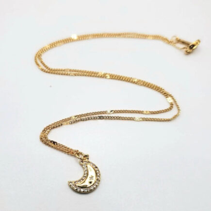 Crescent moon chain necklace