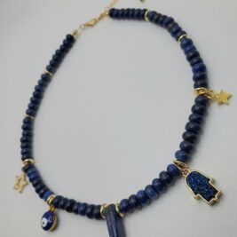 Lapis lazuli Midnight beaded gemstone necklace