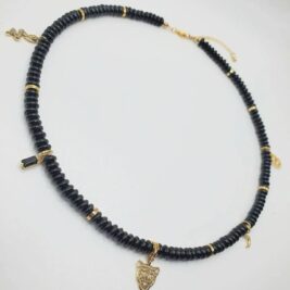 Black onyx strength and protection necklace