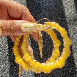 Large bamboo hoop earrings