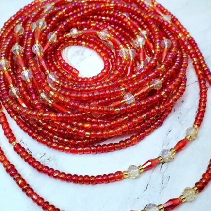 Red Tie on Waist Beads