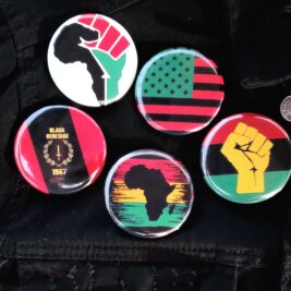 Black pride button pin