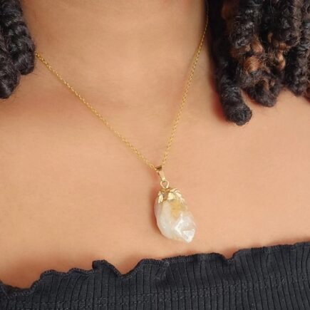 Citrine raw crystal necklace