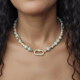 Sky Blue Sea Sediment Imperial Jasper & Hematite Necklace – BeautifuLee Created