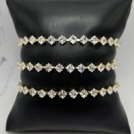 Golden Radiance Princess-Cut 18k gold plated tarnish resistant Tennis Bracelet