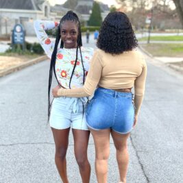 Tie Waist Light Denim Shorts