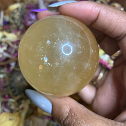 Honey Calcite Sphere w/ stand - Spiritual, Crystals - Astrolyszics