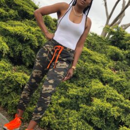 Camo Jogger Pants with a hint of Orange