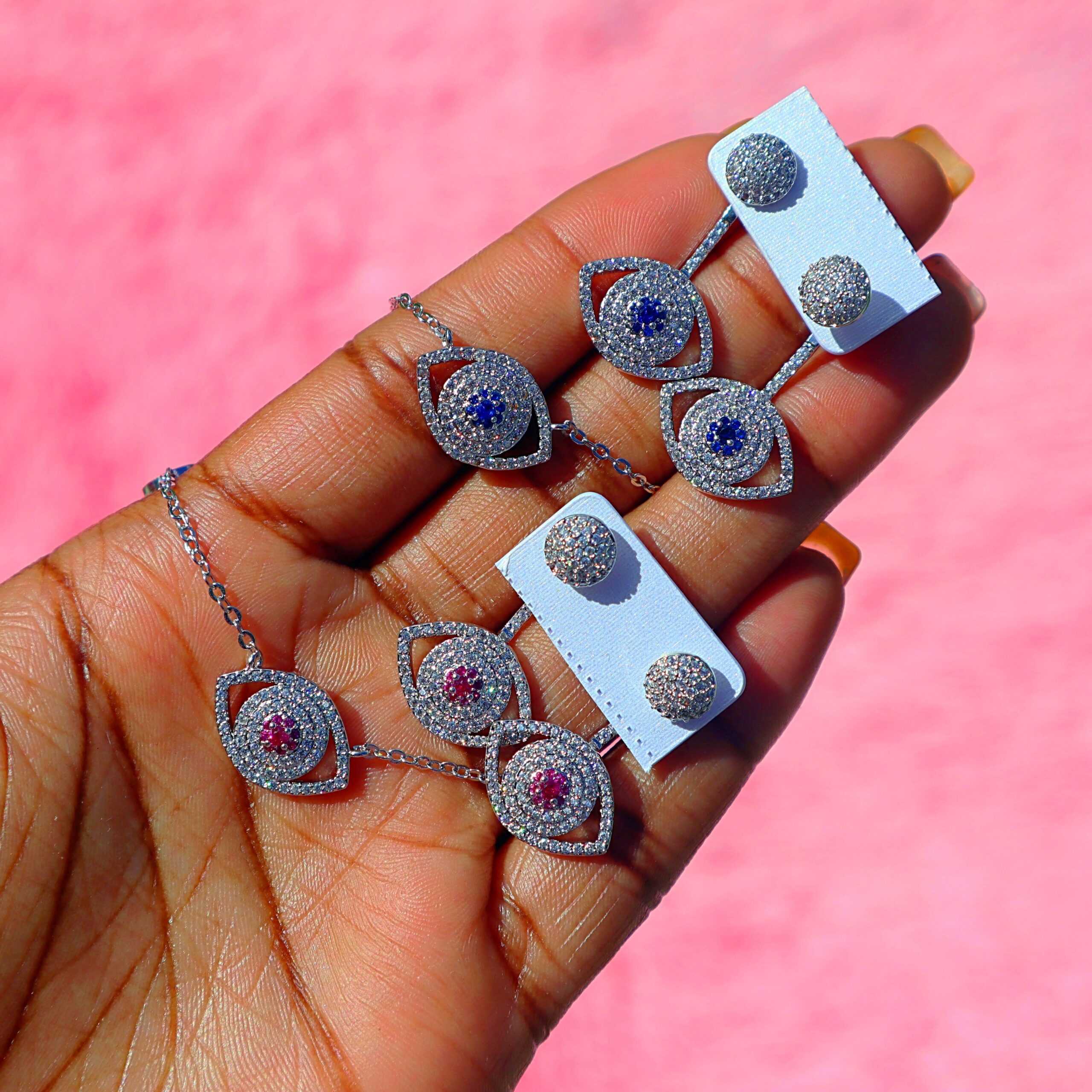 Pink Evil Eye Jewelry Set - Fashion, Jewelry, (Uncategorized) - Featured Jewelry