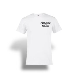 Charge It 2 The Game White Logo Tee