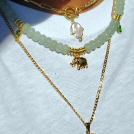 Lucky elephant gemstone necklace