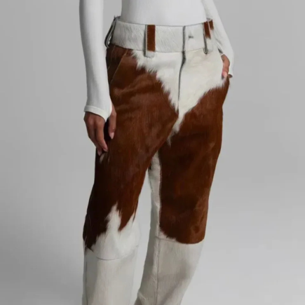 Cow Hide Fur Pants - Luxury Faux Fur Pants Made to Order for Women