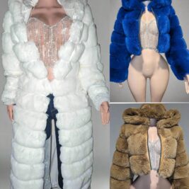 Chinchilla Fluffy Faux Jacket Crop Midi or Full Length- By Prima DND