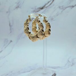 Gold Hearts and Hugs XOXO bamboo hoop earrings small size - Bamboo Hoop Earrings - Gold Plated Hoops - Whimsical Earrings - Playful Earrings