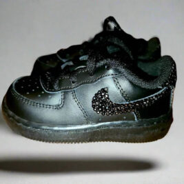 Baby Rhinestone Sneaker – Custom Swarovski Crystal Baby Sneakers in Black & White