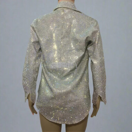 Crystal Button Up Top- Prima Dons and Donnas