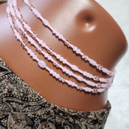 Heavenly Rose Crystal Waist bead, Pink Belly beads
