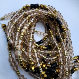 Golden Beauty Waist beads with crystals - Gold and Black Body Jewelry