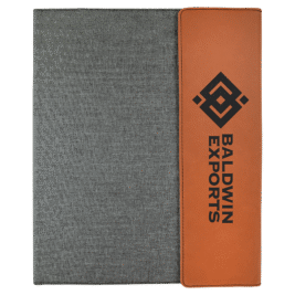 Customizable Vegan Leather & Canvas Portfolio w/Notepad