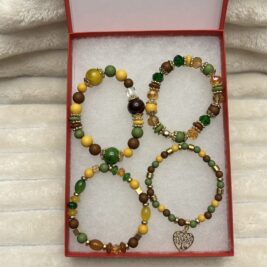 Olive Green & Brown Stretch Bracelets