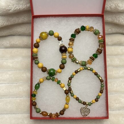 Olive Green & Brown Stretch Bracelets