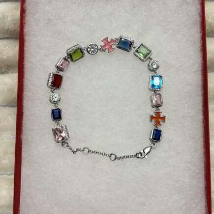 Bijou de Couleur-Jewel of Color 18K White Gold 8 inches ( will come with gift box)