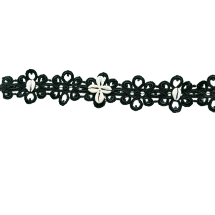 Obsidian Cowrie Choker