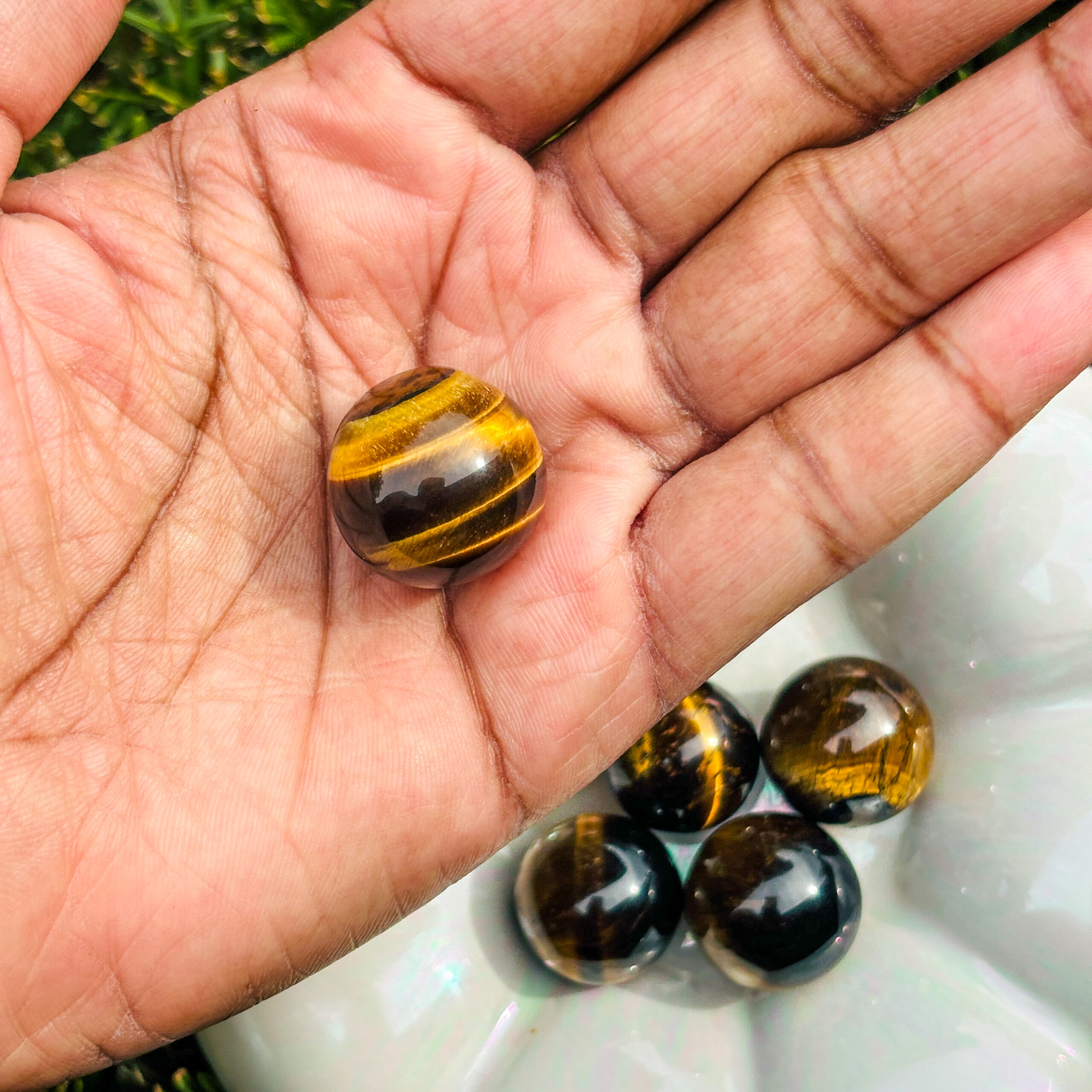 Golden Tiger’s Eye Mini Sphere: Confidence & Courage - Spiritual, Crystals - courage strength, golden tiger eye, pocket stone, spiritual crystal, yellow tigers eye