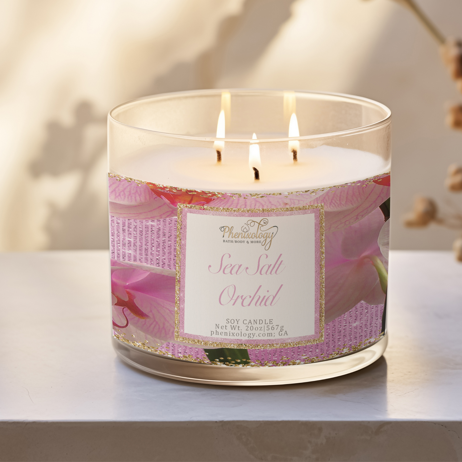 Sea Salt & Orchid 3-Wick Candle - Essentials, Candles