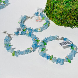 Aquamarine Flower Fairy Artisan Bracelet: Peace & Clarity
