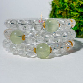 Clear Quartz Prehnite Bracelet: Clarity & Trust
