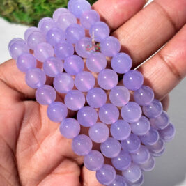 Purple Chalcedony Agate Bracelet: Peace & Expression
