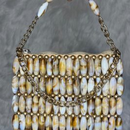 Marble luxe beaded purse