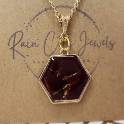 Garnet Hexagon Necklace