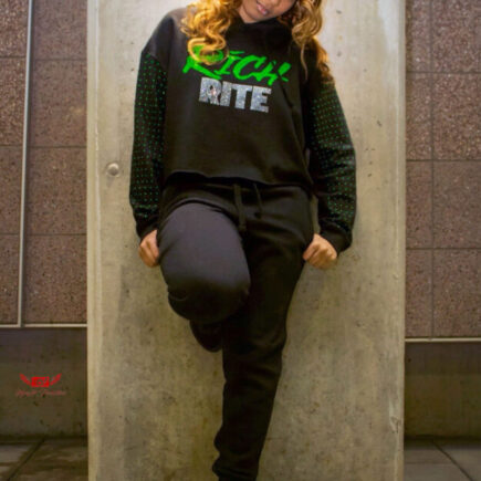 Rich Rite Rhinestone Cropped Hoodie