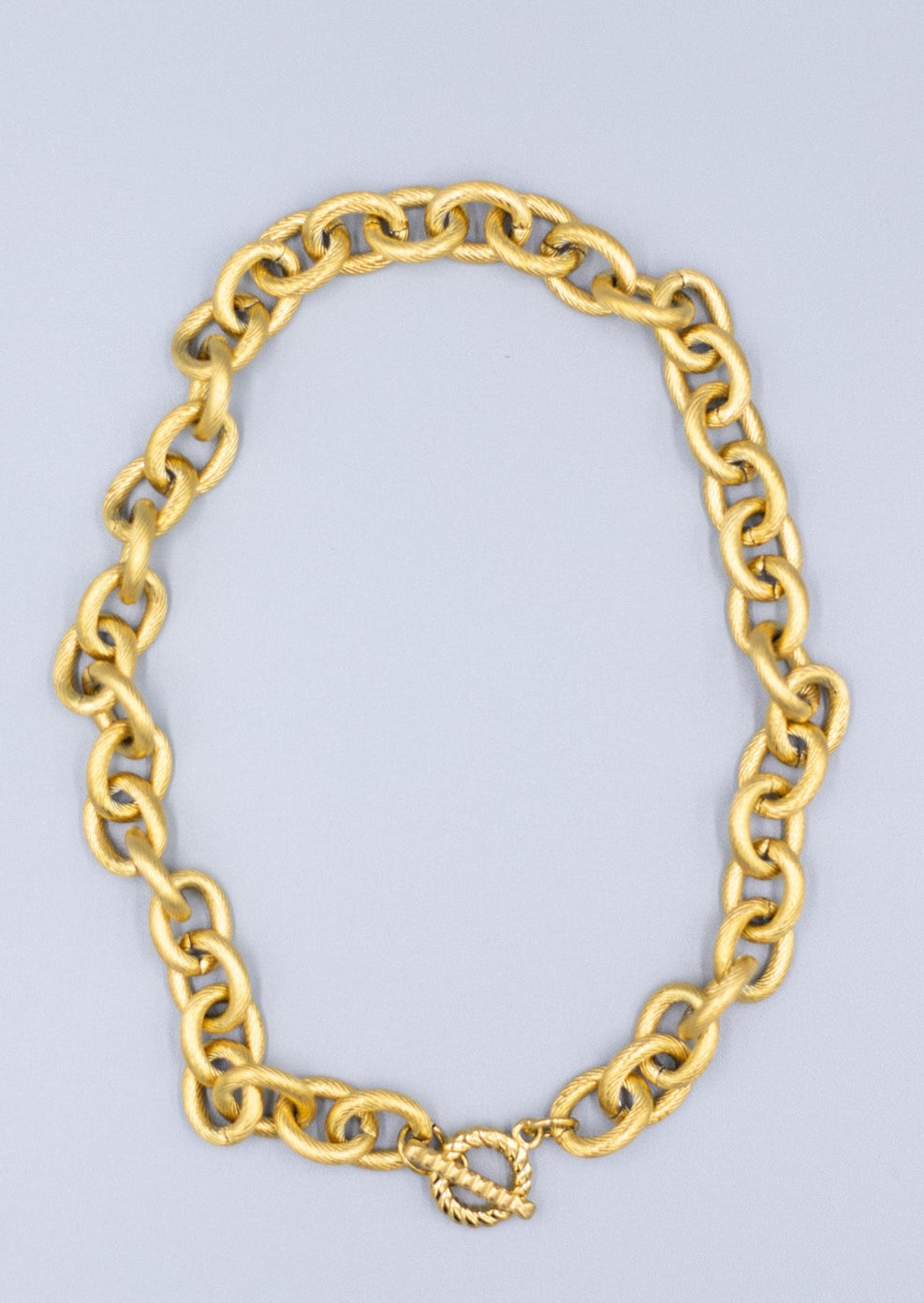 Ava Gold Textured Chunky Link Chain Necklace