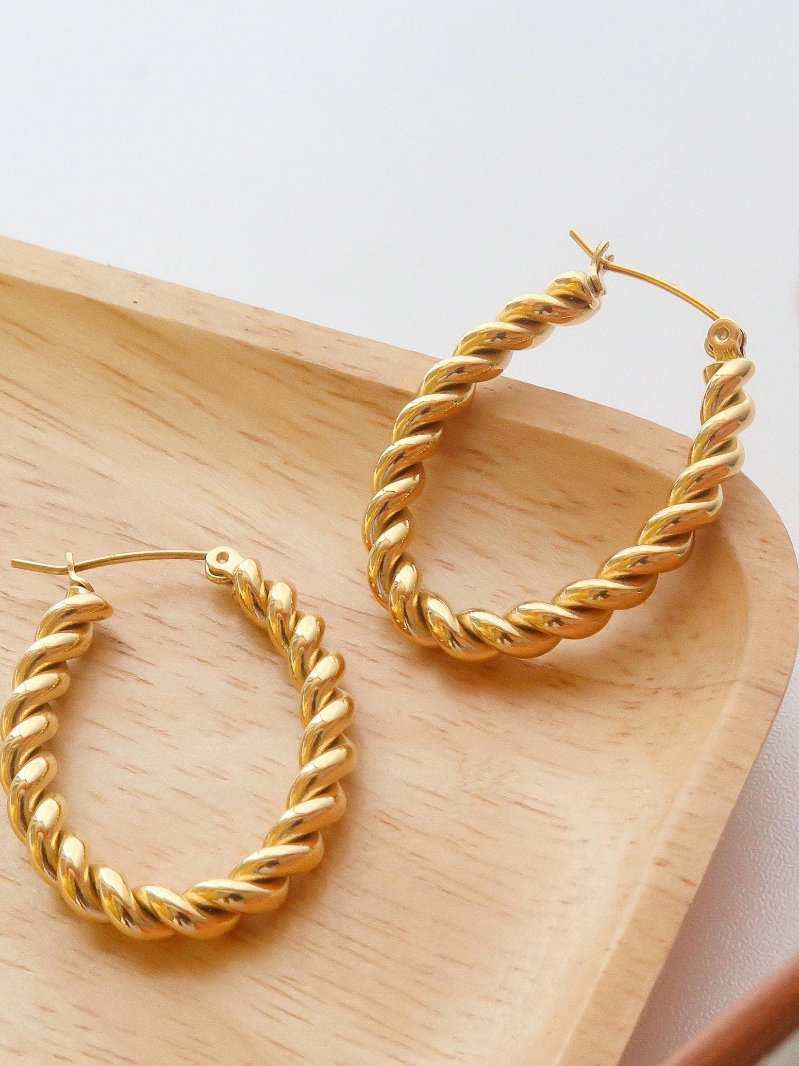 Brook Gold Braided Hoop Earrings