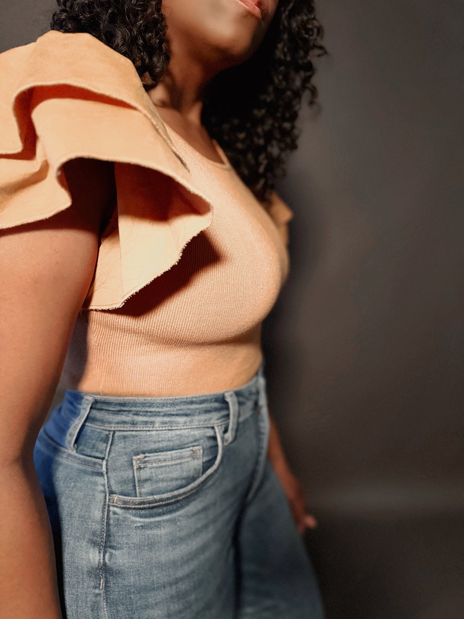 Ruffle Sleeve Sweater Bodysuit