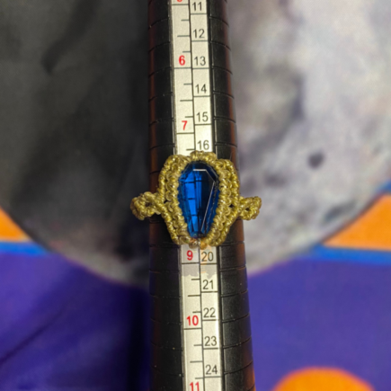 Kyanite Coffin Ring (gold & silver)