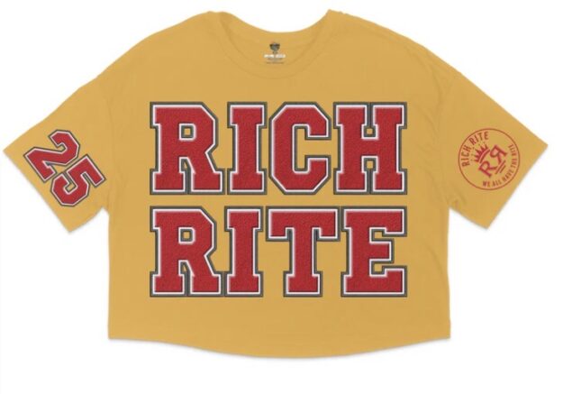 Rich Rite Block Lettering Jersey Cropped T-Shirt