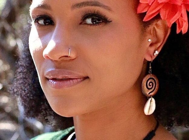 Cowrie Wooden Earrings